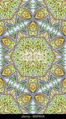 Seamless astratto modello tribale. Disegnato a mano texture etniche, illustrazione vettoriale in colori luminosi. Illustrazione Vettoriale