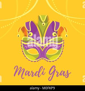 Mardi Gras biglietto di auguri Illustrazione Vettoriale