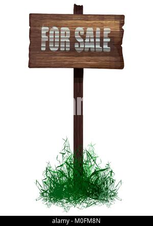 Per la vendita. Vecchio cartello in legno. Illustrazione Vettoriale eps (10). Illustrazione Vettoriale
