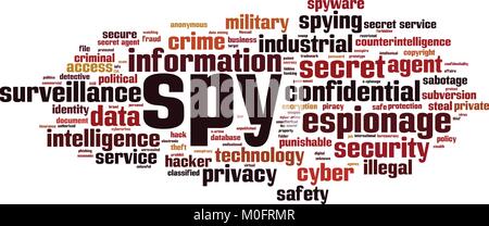 Spy parola concetto di cloud computing. Illustrazione Vettoriale Illustrazione Vettoriale