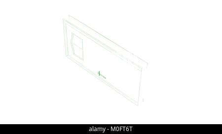 3D rendering di un modello disegnato a mano porta isolata su bianco Foto Stock