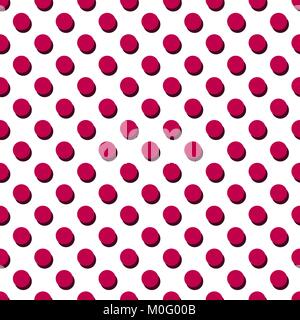 Rosso a pois - sfondo moderno vettore senza giunture ornamento design. Illustrazione Vettoriale