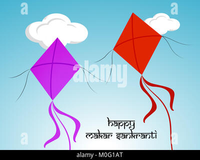 Illustrazione del festival indiano Makar Sankranti sfondo Foto Stock