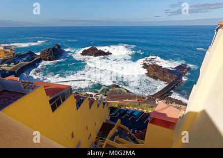 Porto di El Pris villaggio di pescatori, Tenerife, Spagna Foto Stock