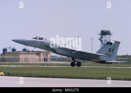 Us Air Force F 15 fighter su Bitburg air base (la Repubblica federale di Germania, settembre 1984) Foto Stock