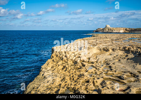 Sale stagni di evaporazione sulla isola di Gozo, Malta Foto Stock