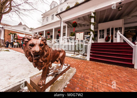 Main Street a Natale   Stockbridge, Massachusetts, STATI UNITI D'AMERICA Foto Stock