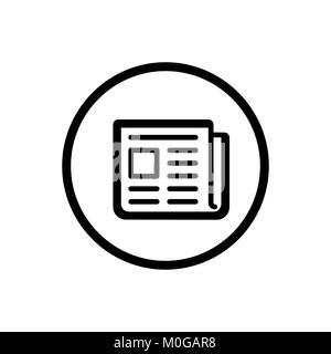 Giornale Icona di linea in un cerchio e uno sfondo bianco. Illustrazione Vettoriale Illustrazione Vettoriale