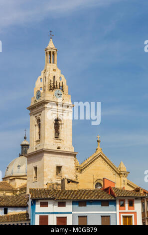 La torre della chiesa di Santa Maria di Xativa Spagna Foto Stock