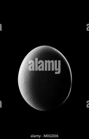 Mezza luna calante fase lunare mostra da uovo nella notte con shadow Planet Foto Stock