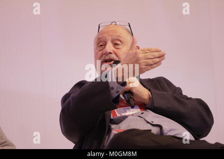 Monaco di Baviera/GERMANIA - Gennaio, 21: Yossi Vardi DLD (Presidente) parla / prende parte a un panel di discussione durante la DLD18 (Digital-Life-design) Conferenza al Bayerischer Staatsbank su gennaio 21th, 2018 a Monaco di Baviera, Germania (Foto: picture alliance / Gandalf Hammerbacher) | utilizzo in tutto il mondo Foto Stock