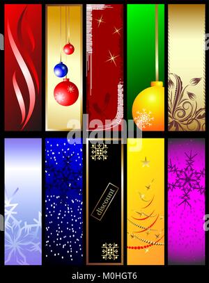 Bellissimi elementi per Natale design. Illustrazione Vettoriale