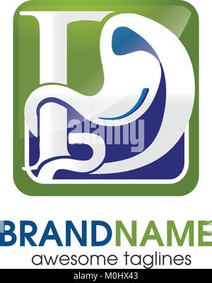 Gastroenterologia salute con lettera D logo Logo Illustrazione Vettoriale
