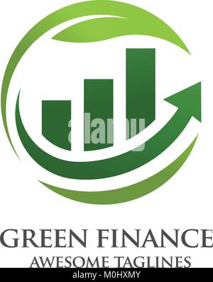 Finanza verde vettore logo, Creative modello symbol per affari o logo di investimento Illustrazione Vettoriale