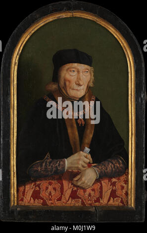 Questo ritratto di Jan, primo conte di Egmond (1438-1516) e di sua moglie la contessa Magdalena van Werdenburg (1464-1538) è un dipinto su tavola del XV secolo nella collezione del Metropolitan Museum of Art (oggetto DP155715), che mostra entrambe le figure in abito contemporaneo. Foto Stock