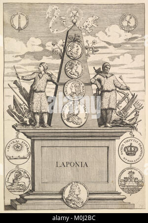 Laponia (Aubry de La Mottraye 'Viaggi in tutta Europa, in Asia e in parte dell Africa...", London, 1724, pl. 312) ha incontrato DP825187 Foto Stock