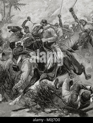 Ammutinamento indiano o Sepoy Mutiny (1857-1858). Rebelion contro la dominazione britannica in India. È stato iniziato da truppe indiane nel servizio della British Foto Stock