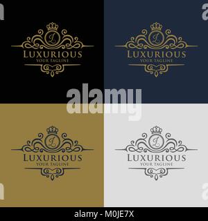 Lussuoso Logo Royal Illustrazione Vettoriale