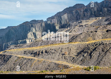 In disuso cava di ardesia, Dinorwic Quarry, Padarn Country Park, Llanberis, Snowdonia, Gwynedd, il Galles del Nord Foto Stock