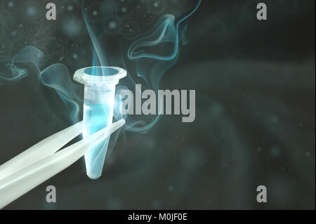Lo scongelamento cryosample preso fuori di applicazioni di crioconservazione, spazio di testo Foto Stock