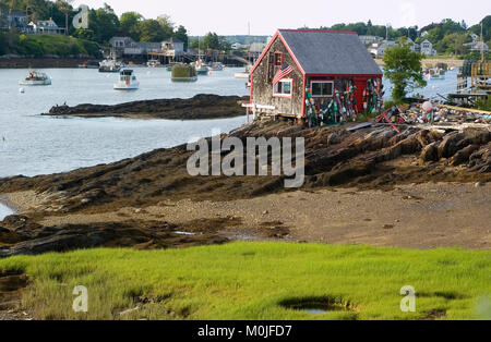 Un fisherman's shack su Mackeral Cove - Bailey's Island, Maine Foto Stock