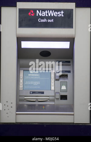 Un natwest bank atm macchina. Foto Stock