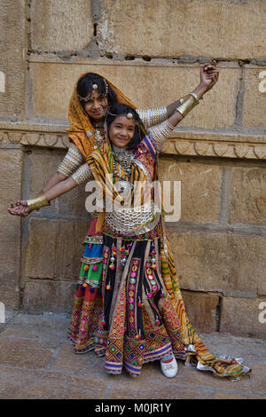 Bellezze di Rajasthani, Jaisalmer, Rajasthan, India Foto Stock