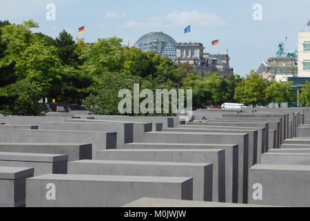 Il memoriale dell'olocausto, Memoriale al assassinato ebrei d'Europa, Berlino, Germania, Europa mi Denkmal für die ermordeten Juden Europas oder Holocaust-Mahnm Foto Stock