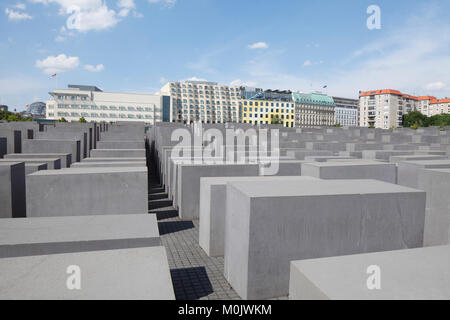 Il memoriale dell'olocausto, Memoriale al assassinato ebrei d'Europa, Berlino, Germania, Europa mi Denkmal für die ermordeten Juden Europas oder Holocaust-Mahnm Foto Stock