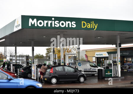 Morrisons stazione di benzina Bradford Regno Unito Foto Stock