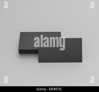 Nero business cards blank mockup - modello. Il rendering 3d. Foto Stock
