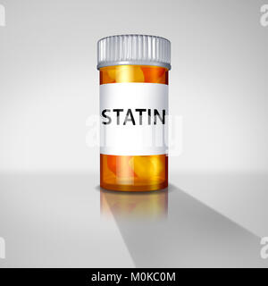 Statine e farmaci statine concetto o la prescrizione di farmaci farmaceutici farmaci prescritti da un medico. Foto Stock