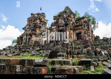 Antica Angkorian tempio di Wat Ek Phnom; Battambang, Cambogia Foto Stock