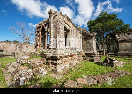 Libreria in Gopura II, Preah Vihear Tempio; Preah Vihear, Cambogia Foto Stock