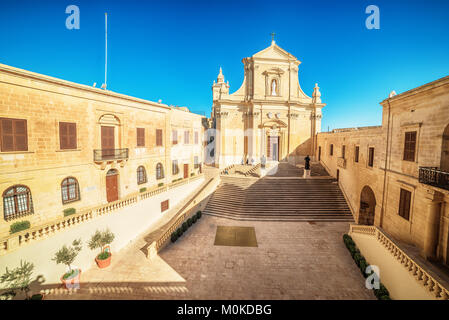 Victoria, isola di Gozo, Malta: Cattedrale dell Assunzione a Cittadella Foto Stock