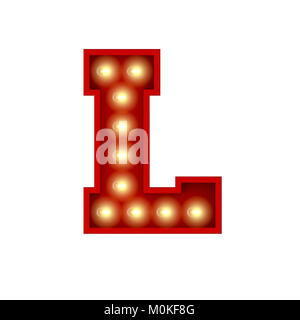 Vintage cinema teatro broadway lettering. Lettera L. il rendering 3D Foto Stock