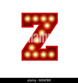 Vintage cinema teatro broadway lettering. Lettera Z. il rendering 3D Foto Stock