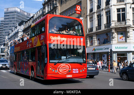 Citytrip gita hop on hop off bus turismo a Bruxelles, in Belgio Foto Stock