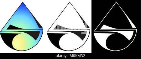 Astrazione minimalista da un semicerchio e un triangolo di progettazione logo aziendale Illustrazione Vettoriale