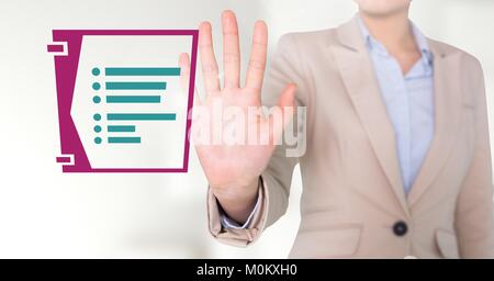 Lato interagente con business file icona documento Foto Stock