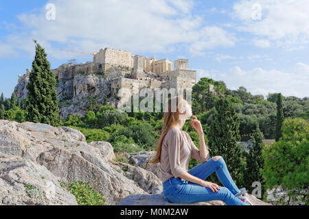 La meditazione all'Areopago Hill Foto Stock