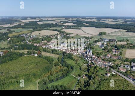 Francia,Indre et Loire,Montresor,etichettati Les Plus Beaux Villages de France (i più bei villaggi di Francia) (vista aerea) Foto Stock