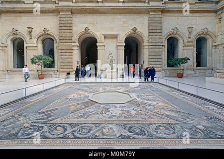 Francia,Parigi,zona elencata come patrimonio mondiale dall UNESCO,museo Louvre,Sphinx cortile,antichità romane dipartimento,mosaico delle stagioni circa 325 annuncio proveniente da Daphne (Antakya Turchia) Foto Stock