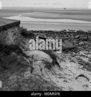 Bunker tedesco, Leffrinckoucke batteria rimane, Dunkerque, Nord, Francia Foto Stock