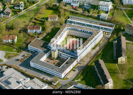 Un centro di detenzione, Detmold prigione, prigione, vista aerea di Detmold, Detmold e Renania settentrionale-Vestfalia, Germania, Europa, vista aerea, uccelli-occhi vista, aeri Foto Stock
