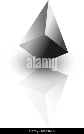 La piramide di metallo sul vettore di specchio Illustrazione Vettoriale