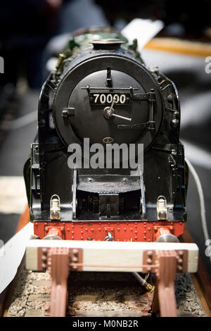 Modello in scala del black team locomotiva a motore Foto Stock