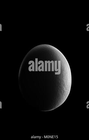 Luna crescente fase mostrano da uovo nella notte con shadow Planet Food concept di sfondo spazio Foto Stock
