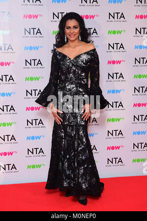 Wilnelia Merced in sala stampa presso il National Television Awards 2018 tenutasi presso l'O2 Arena, Londra. Foto Stock