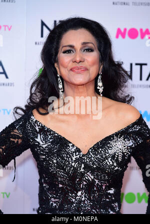 Wilnelia Merced in sala stampa presso il National Television Awards 2018 tenutasi presso l'O2 Arena, Londra. Foto Stock